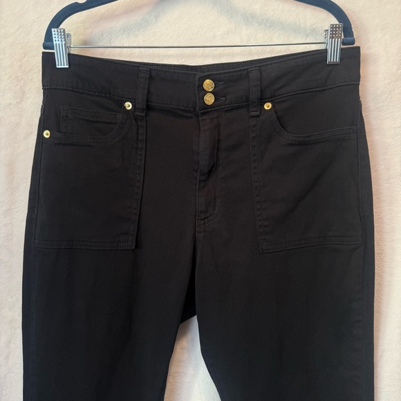 Michael Kors Denim - MICHAEL Michael Kors Selma Black Flare Patch Pocket Jeans